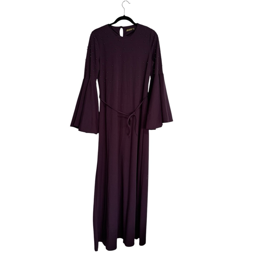 Women Long Sleeve Dark Purple Maxi Dress Size 6